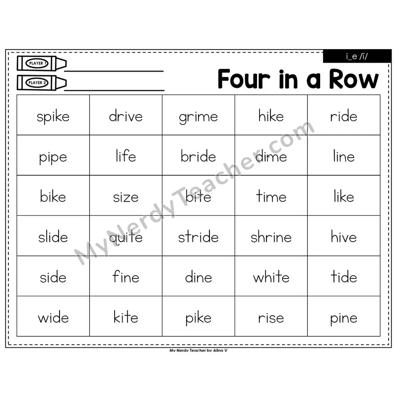 i_e (long i VCe) Four in a Row (Black & White)