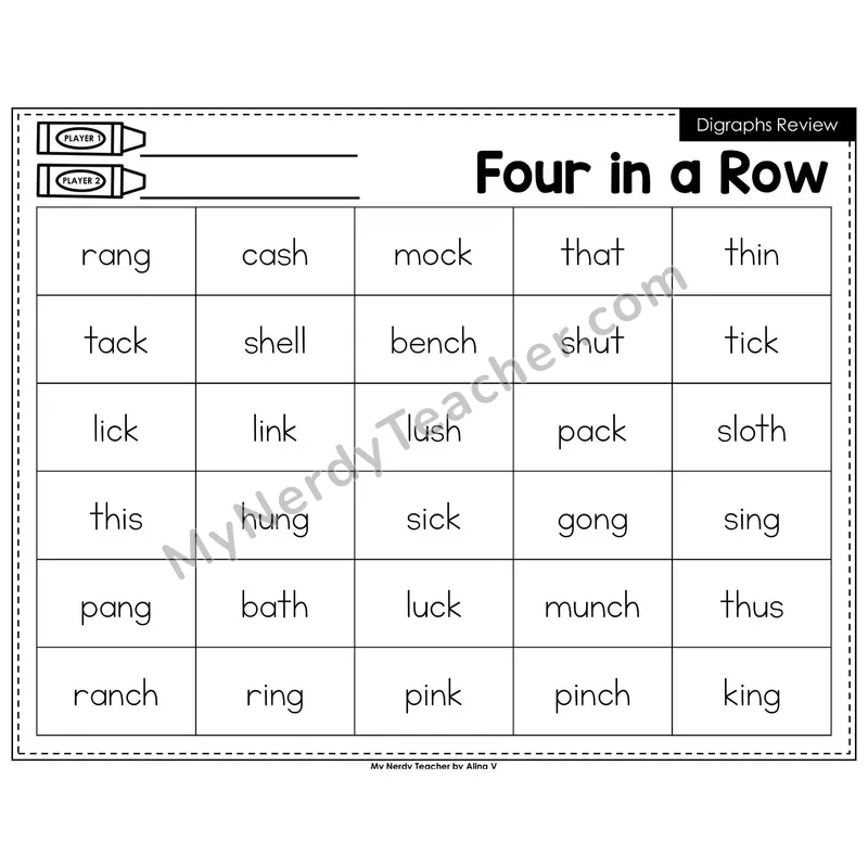 Digraphs Review Four in a Row