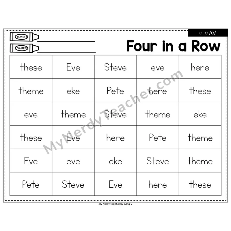 e_e (long e VCe) Four in a Row