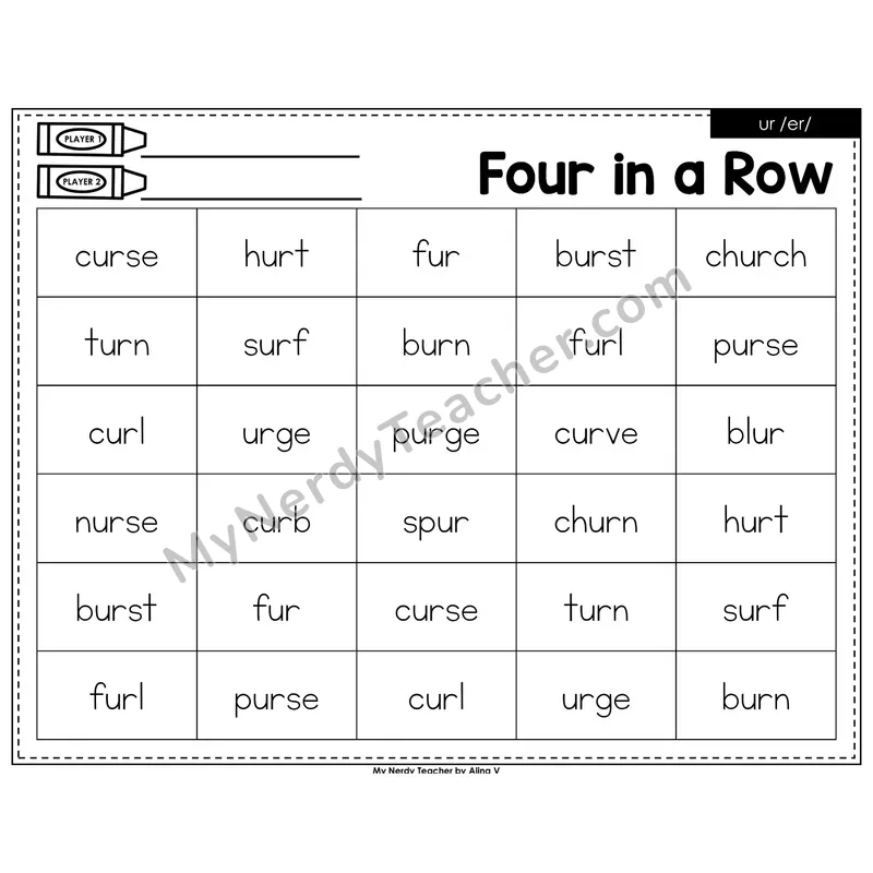 ur (r-controlled) Four in a Row