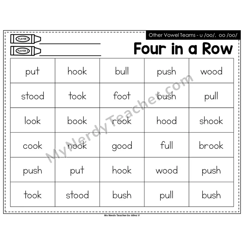 Other Vowel Teams u, oo Four in a Row