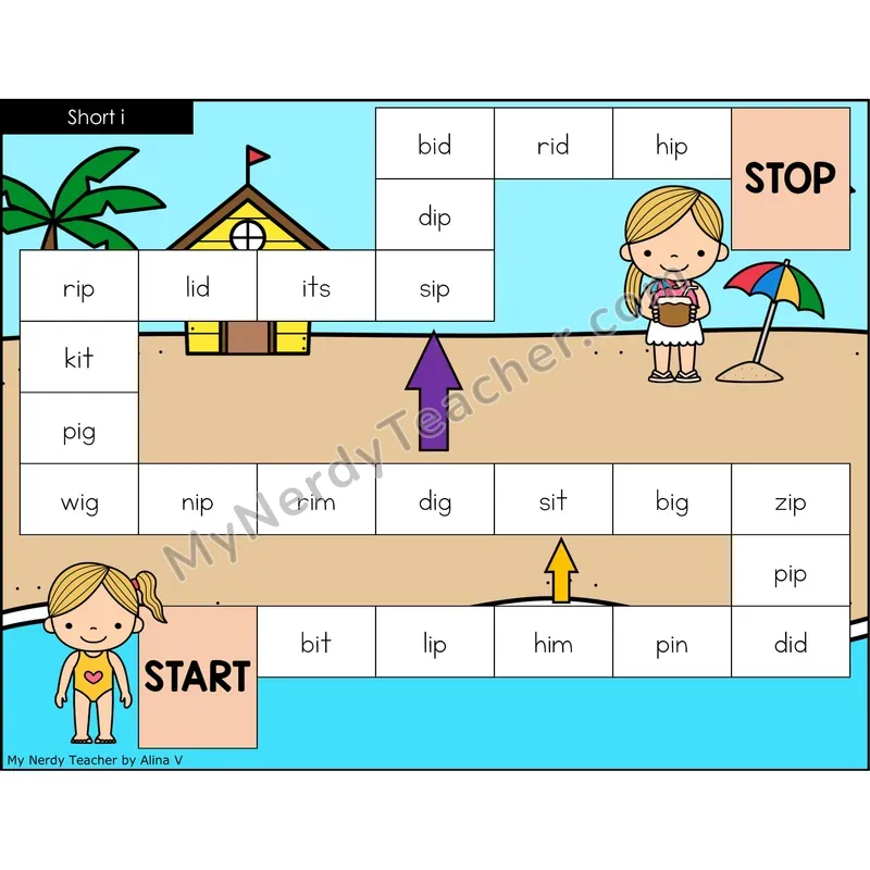Short i Game Board with Recording Page