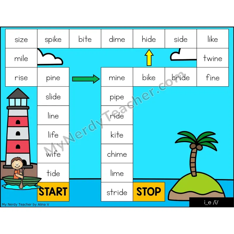 i_e (long i VCe) Game Board with Recording Page