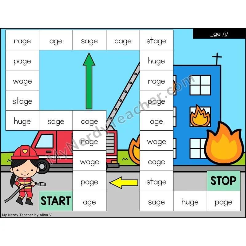 Soft G (_ge) Game Board with Recording Page