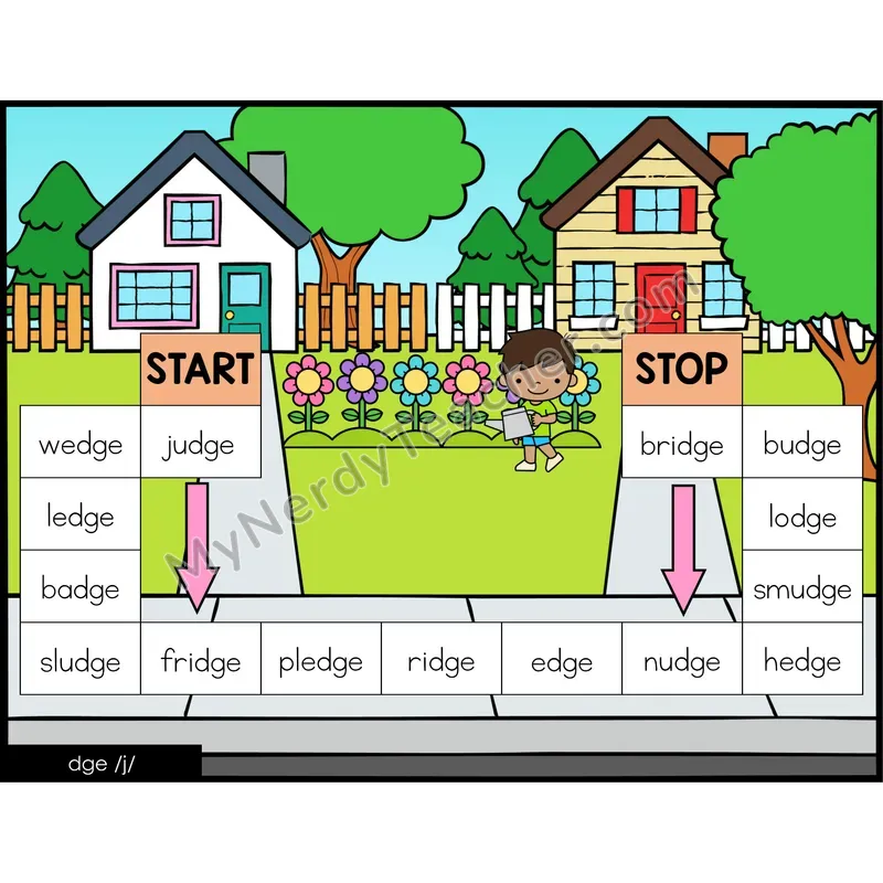 dge trigraph Game Board with Recording Page