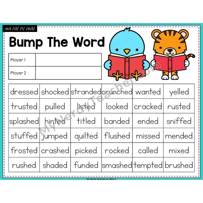Suffix -ed Bump Game