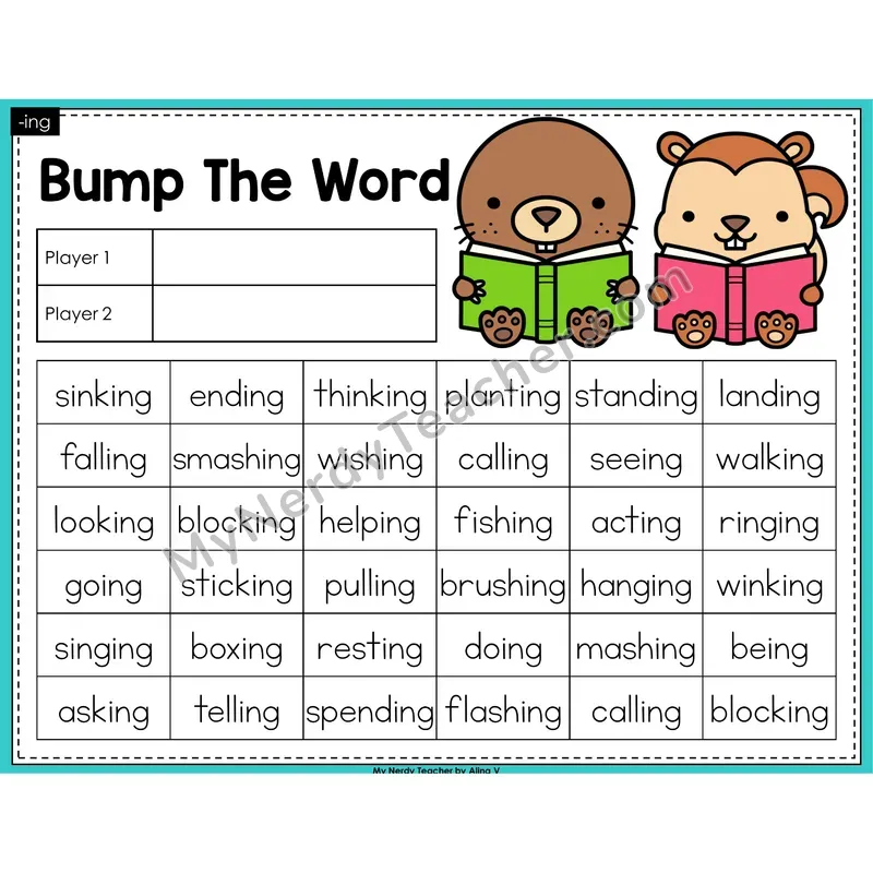 Suffix -ing Bump Game
