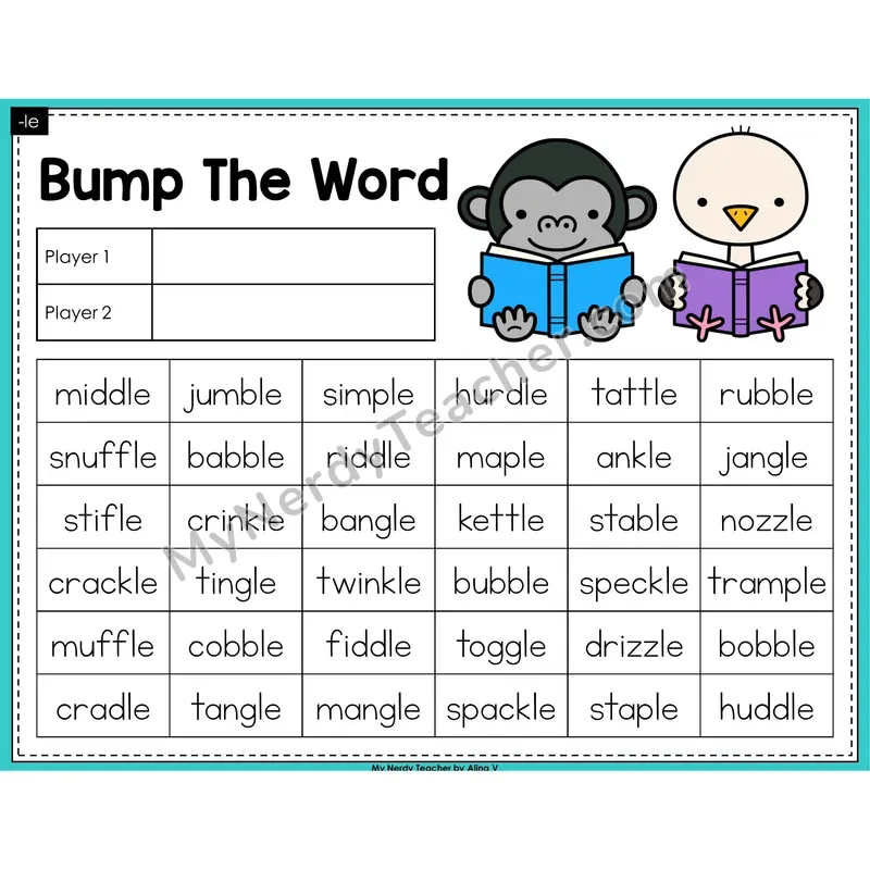 Consonant -le Bump Game