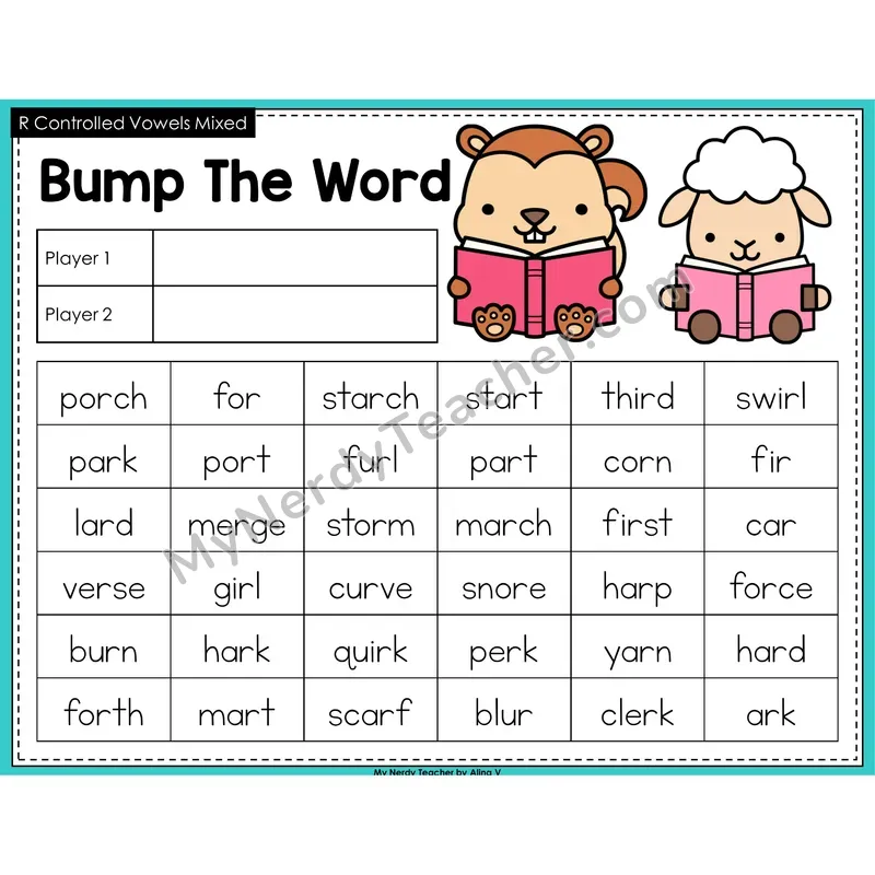 R-Controlled Vowels Mixed Bump Game