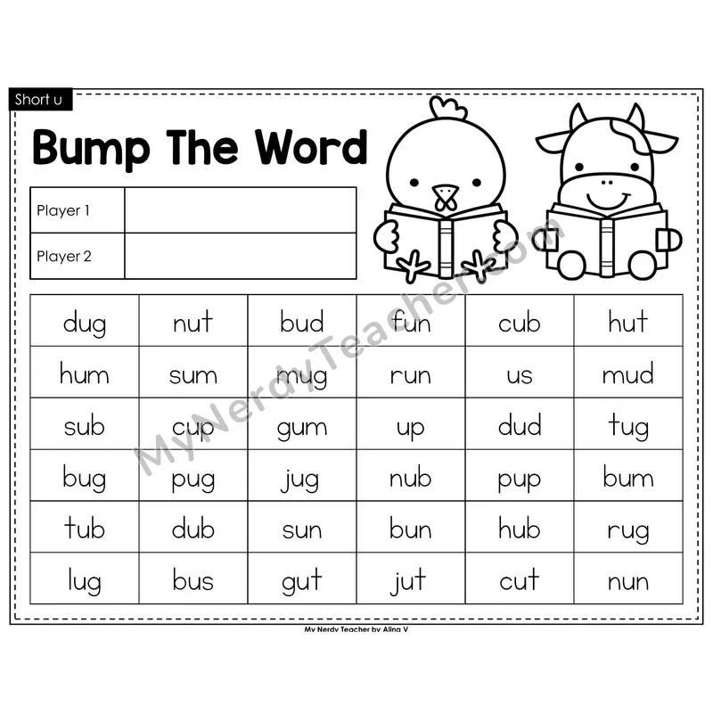 Short u Bump Game (Black & White)