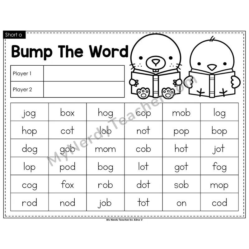 Short o Bump Game (Black & White)
