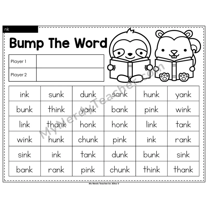 nk digraph Bump Game (Black & White)