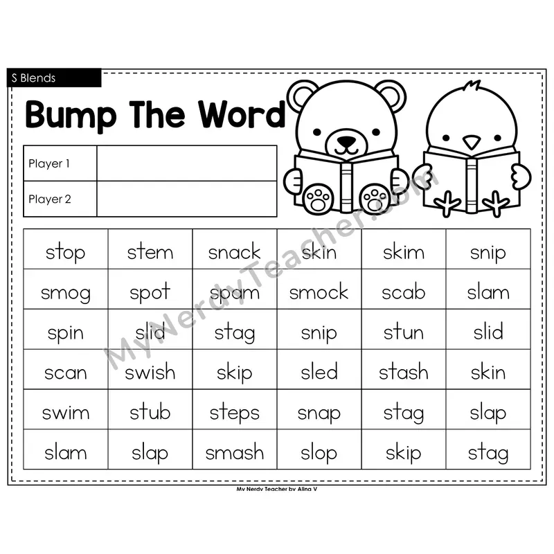 S Blends Bump Game (Black & White)
