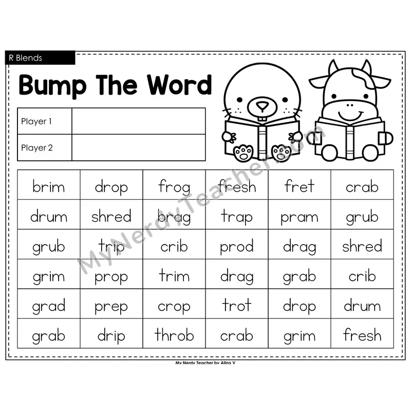 R Blends Bump Game (Black & White)