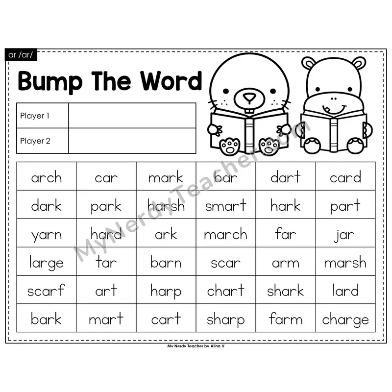 ar (r-controlled) Bump Game (Black & White)