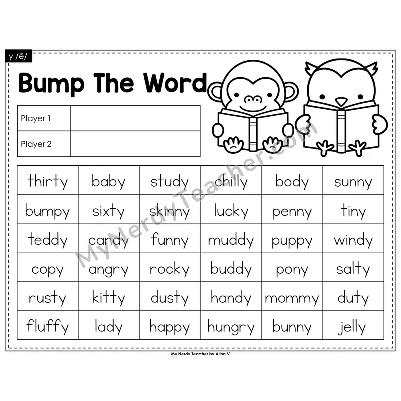 y as Long e Bump Game (Black & White)