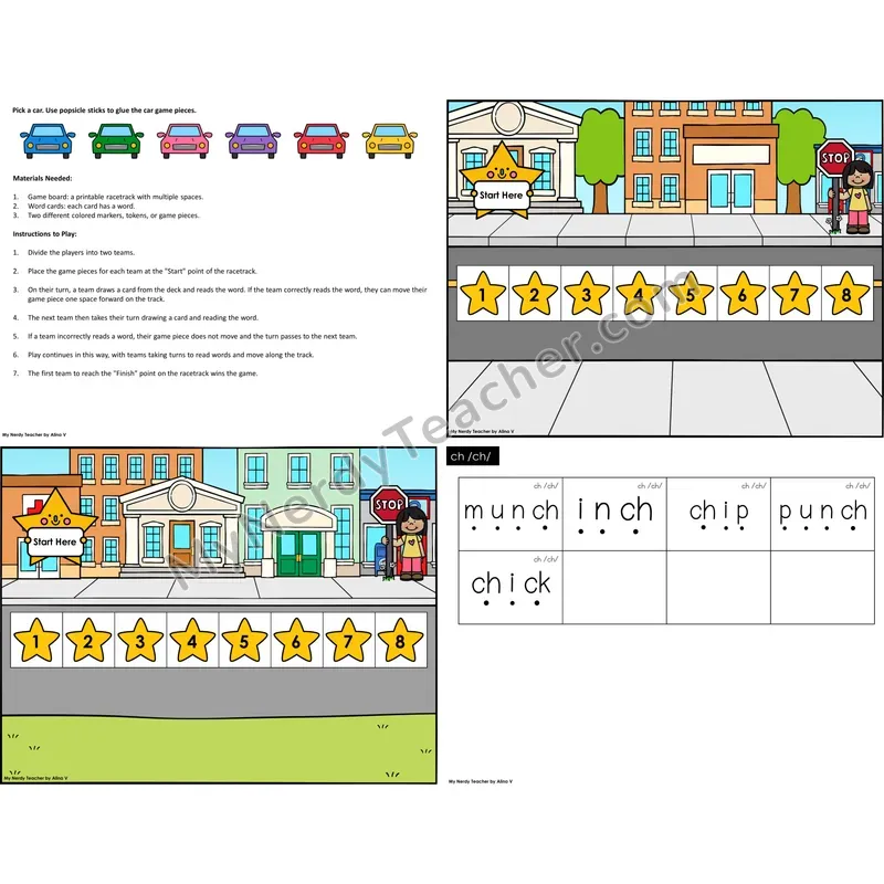 ch digraph Reading Race Set B