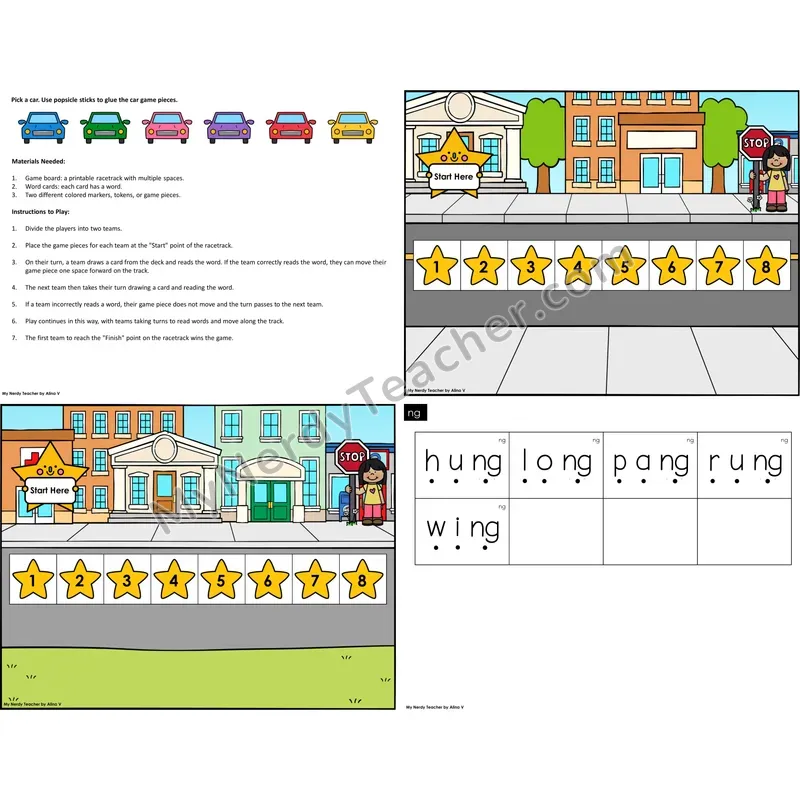 ng digraph Reading Race Set B