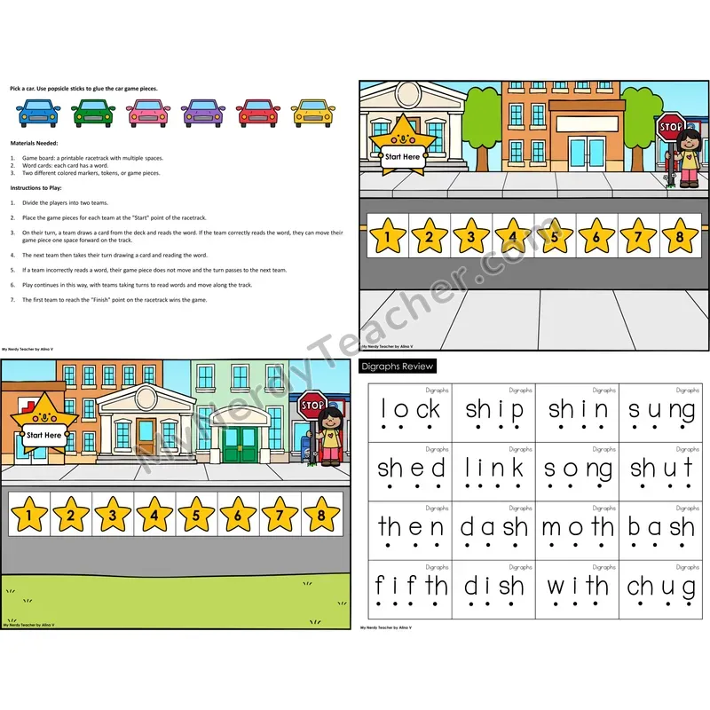 Digraphs Review Reading Race Set B