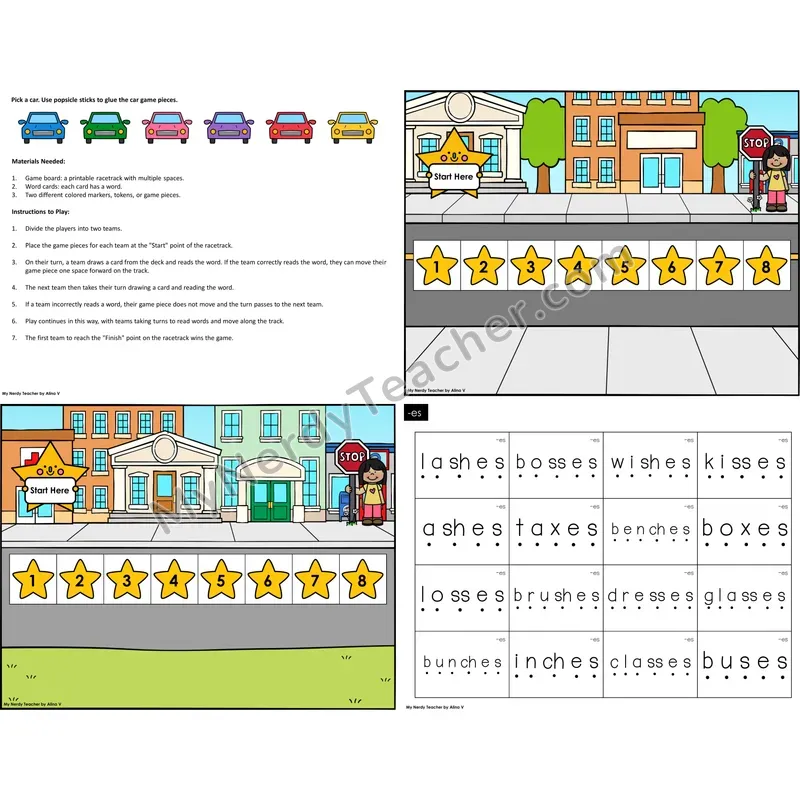 Suffix -es Reading Race Set A