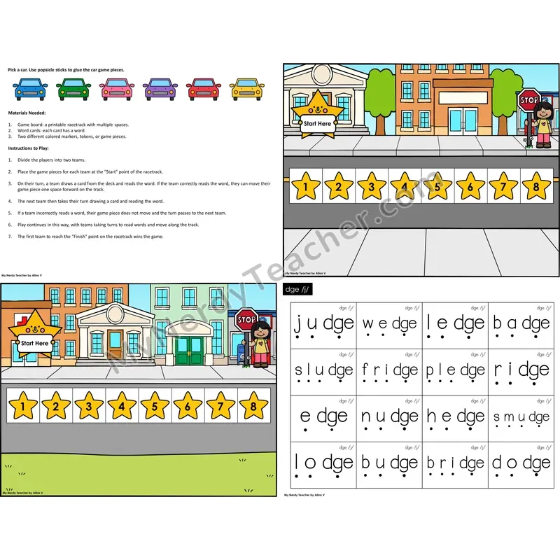 dge trigraph Reading Race Set A