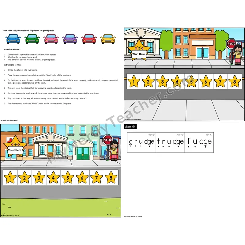 dge trigraph Reading Race Set B