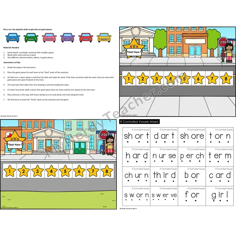 R-Controlled Vowels Mixed Reading Race Set B