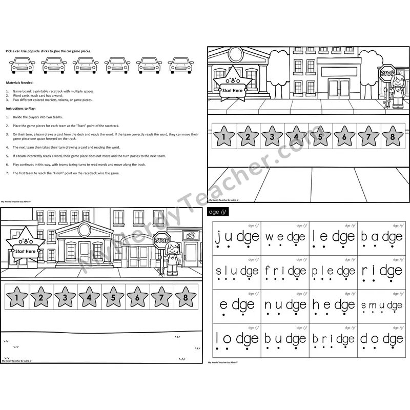 dge trigraph Reading Race Set A (Black & White)