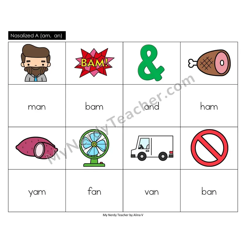 Nasalized A (am, an) Memory Game