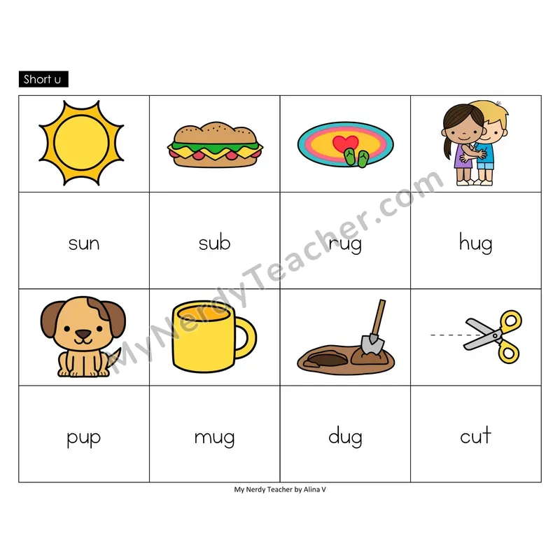 Short u Memory Game