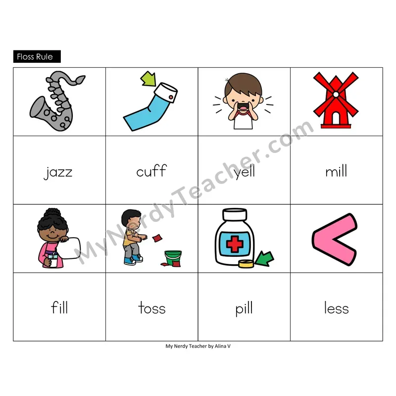 Floss Rule (ff ll ss zz) Memory Game