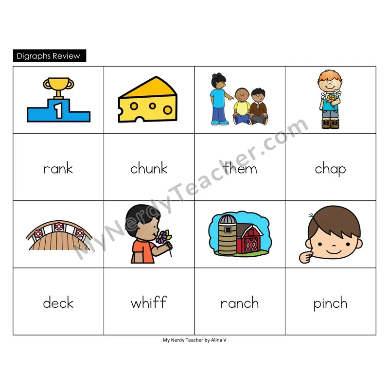 Digraphs Review Memory Game