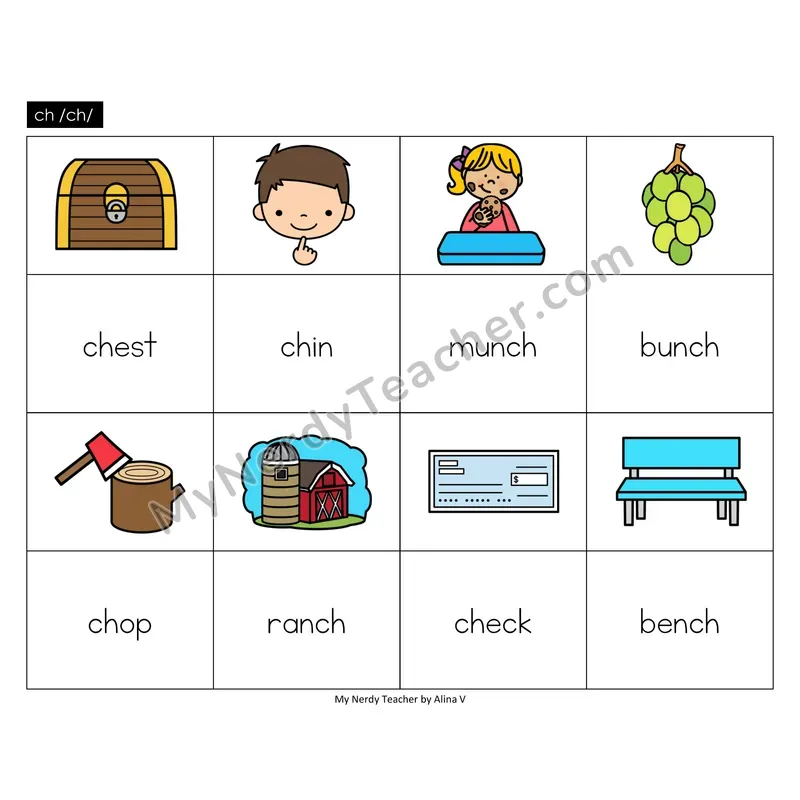 ch digraph Memory Game