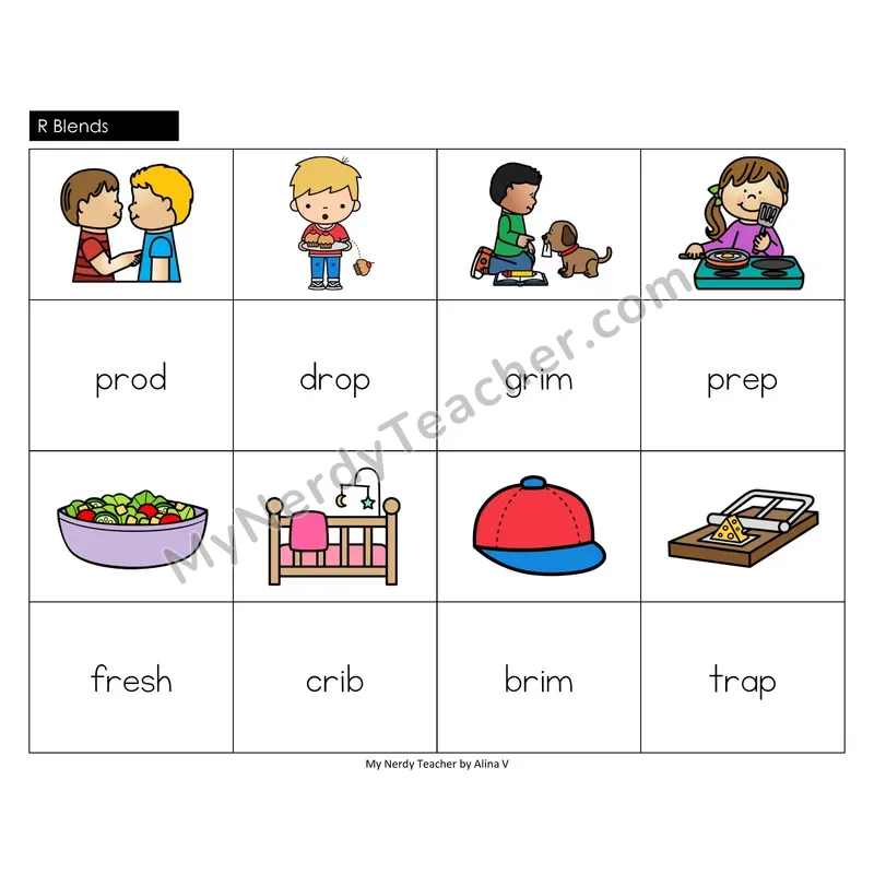 R Blends Memory Game