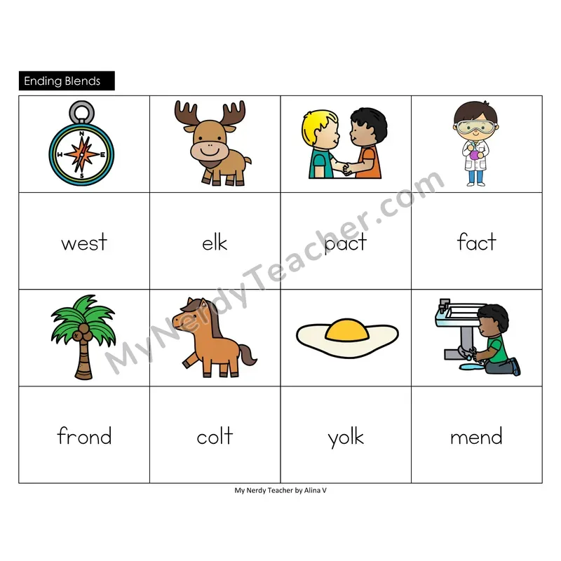 Ending Blends Memory Game