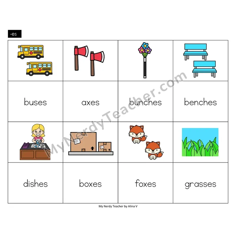 Suffix -es Memory Game