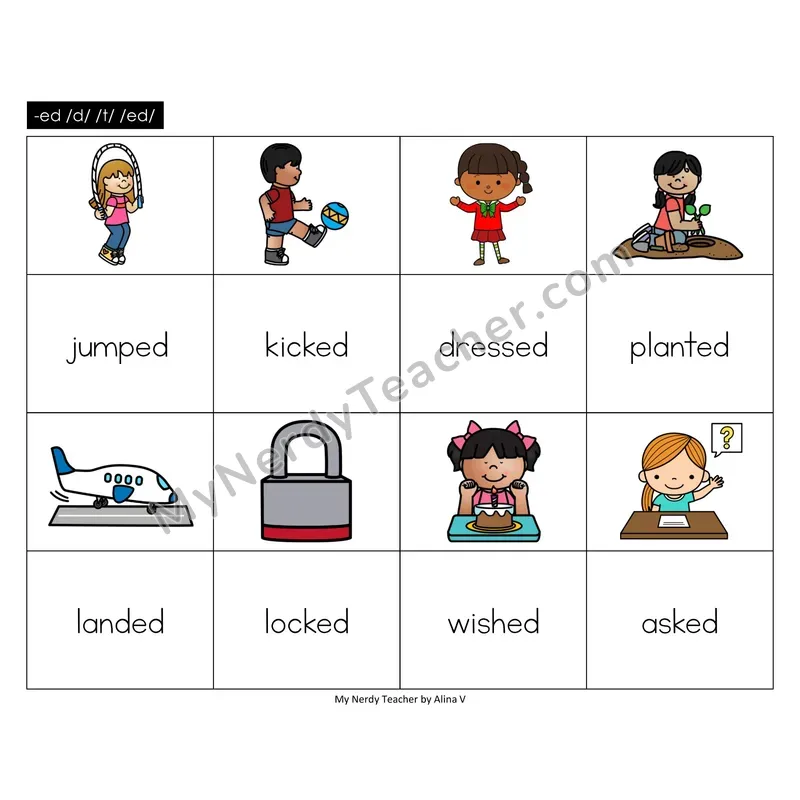 Suffix -ed Memory Game