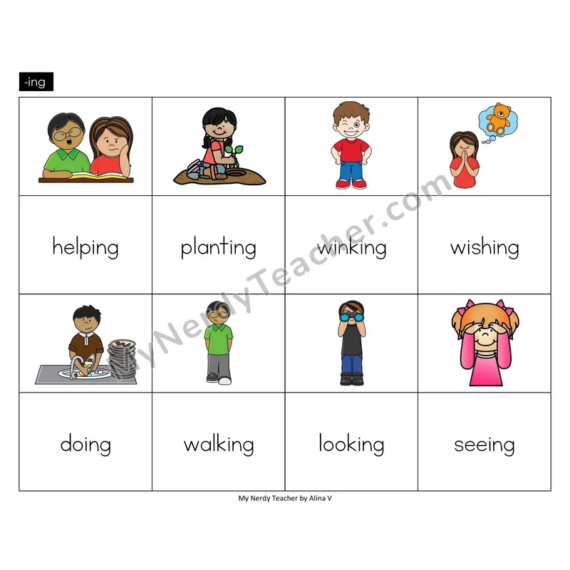 Suffix -ing Memory Game