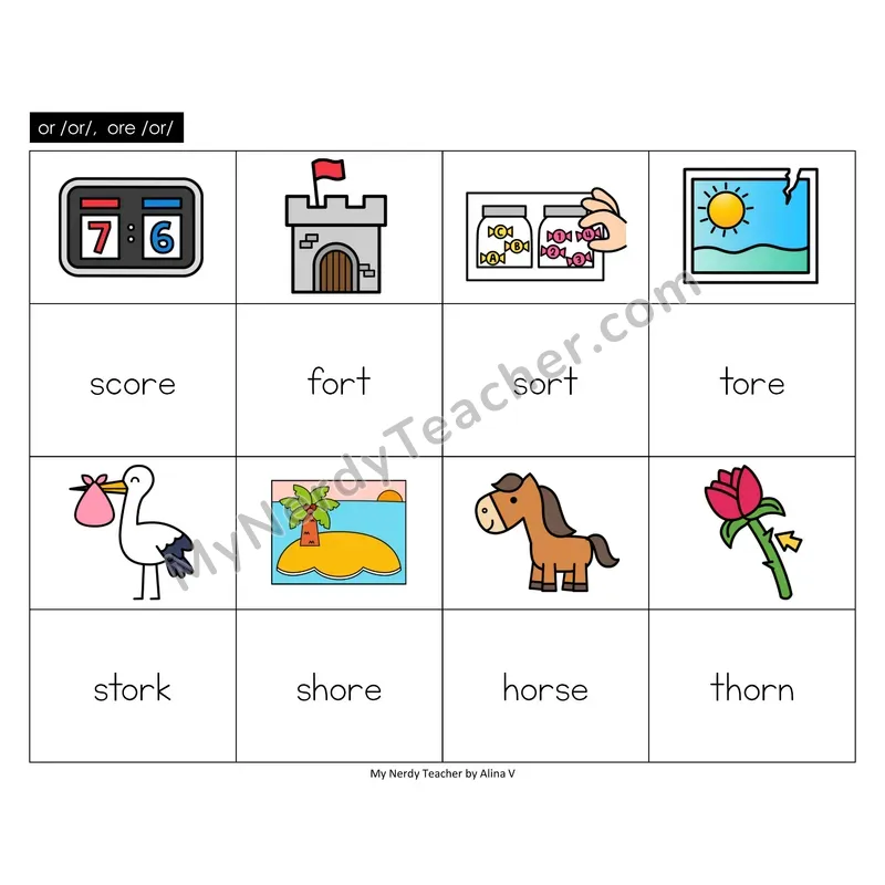 Other Vowel Teams ea short e, a short o Memory Game