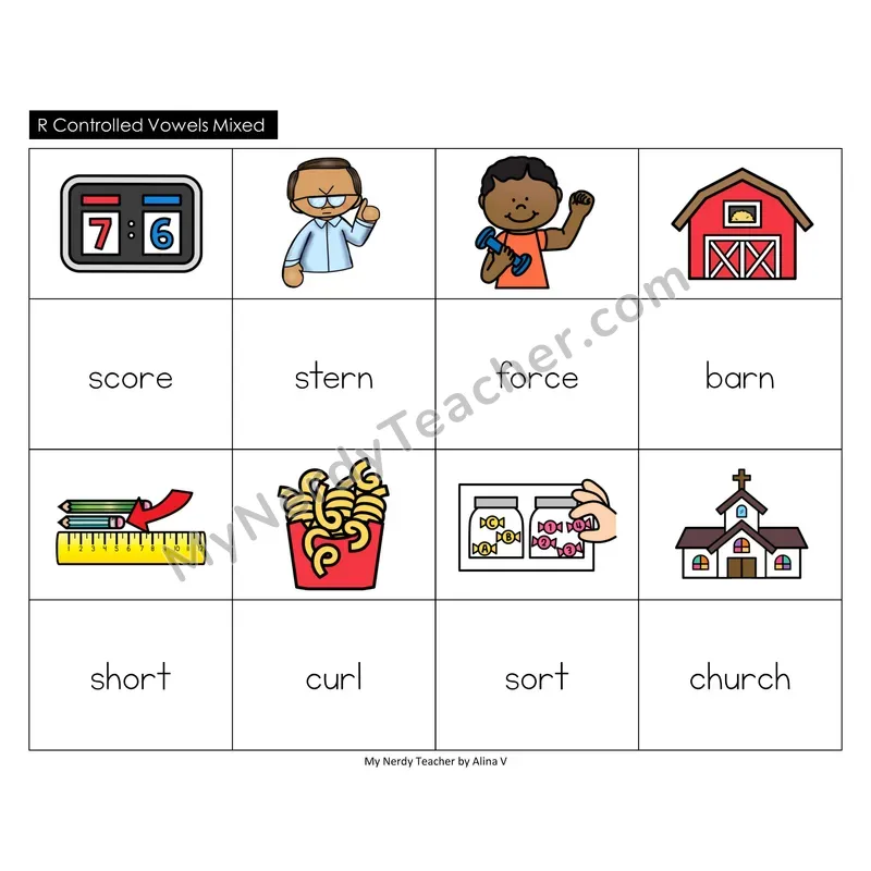 R-Controlled Vowels Memory Game