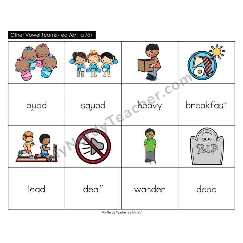er (r-controlled) Memory Game Set A