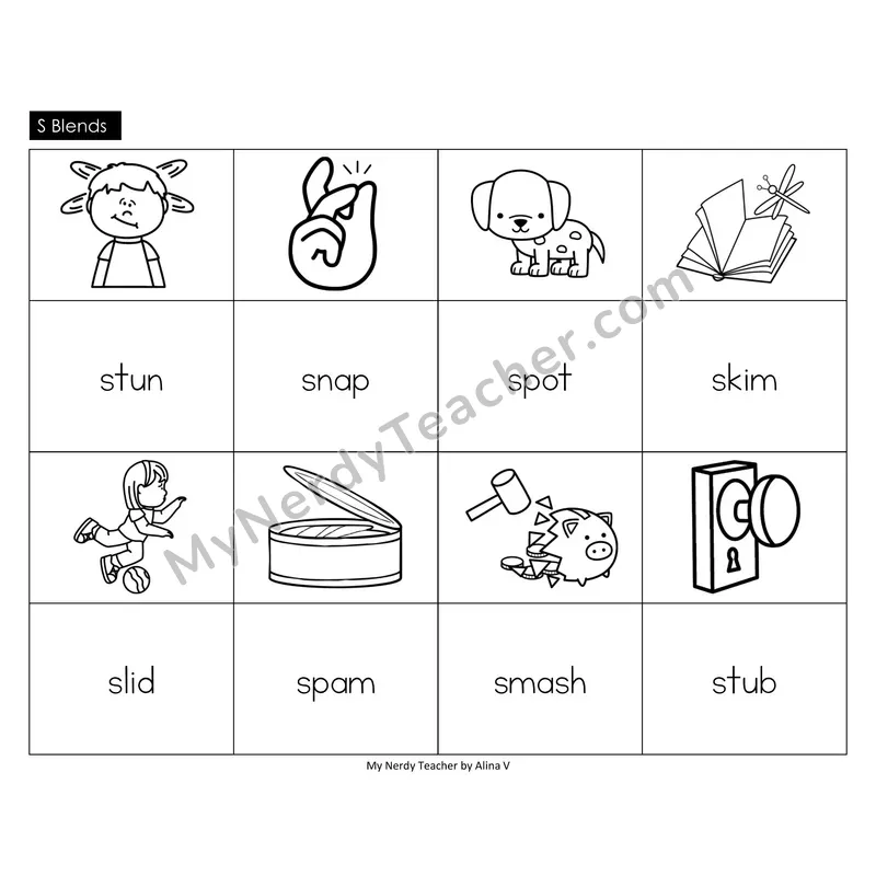 S Blends Memory Game (Black & White)