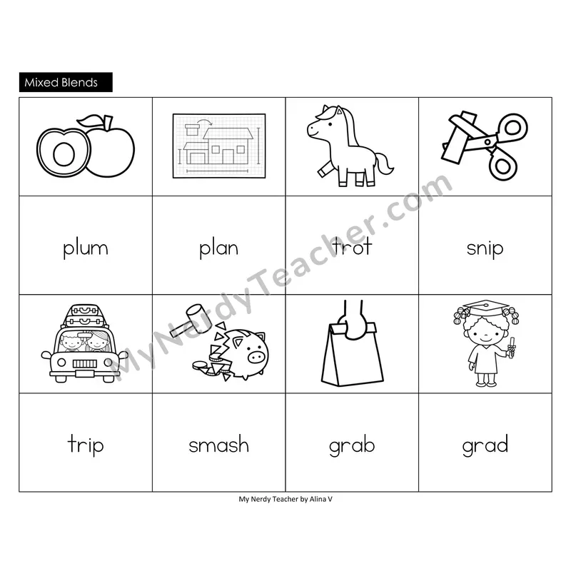 Mixed Blends Memory Game (Black & White)