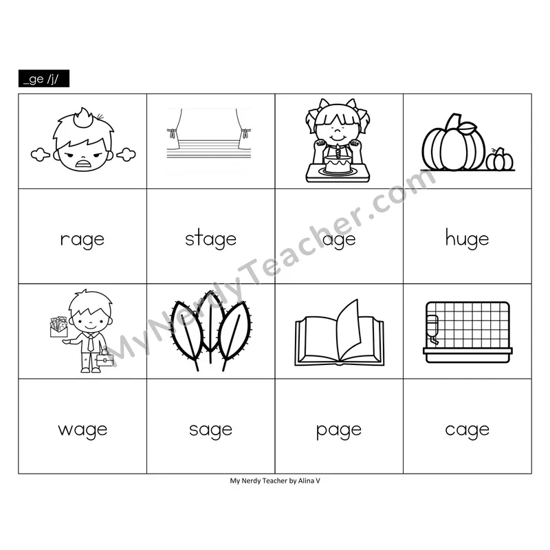 Soft G (_ge) Memory Game (Black & White)