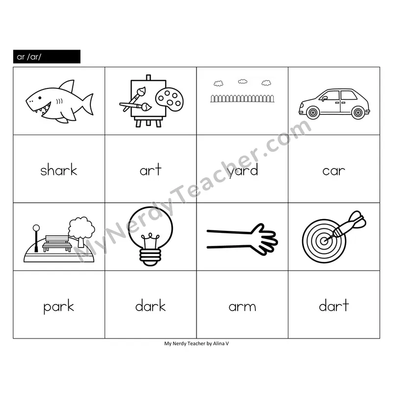 ar (r-controlled) Memory Game (Black & White)