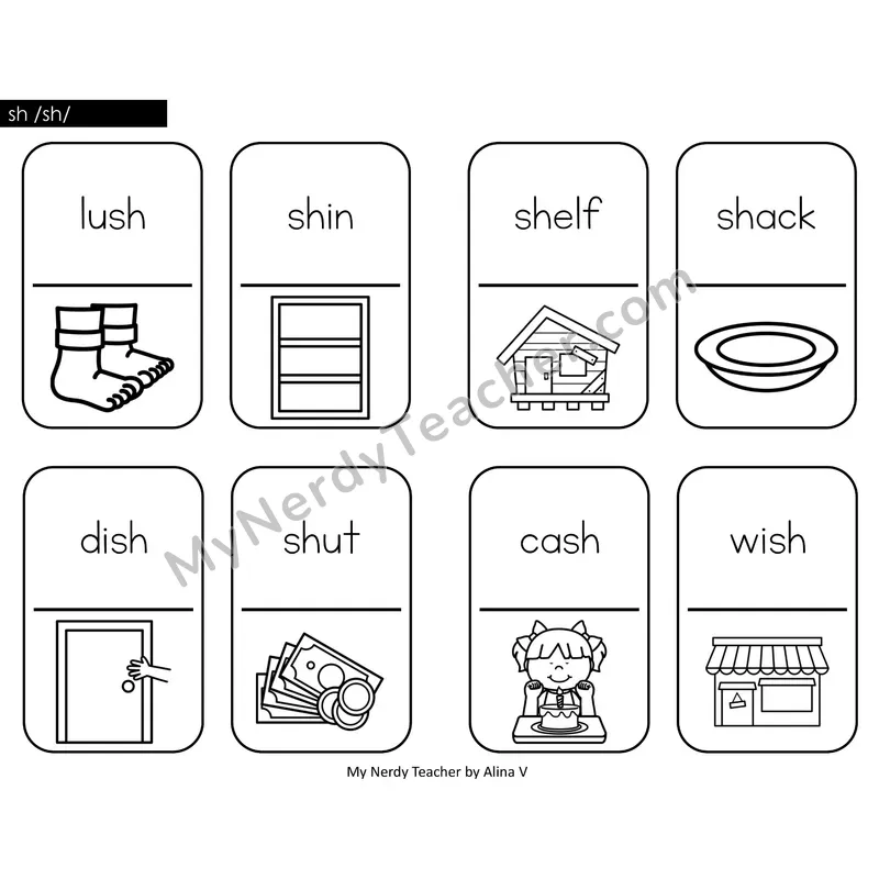 sh digraph Dominos (Black & White)