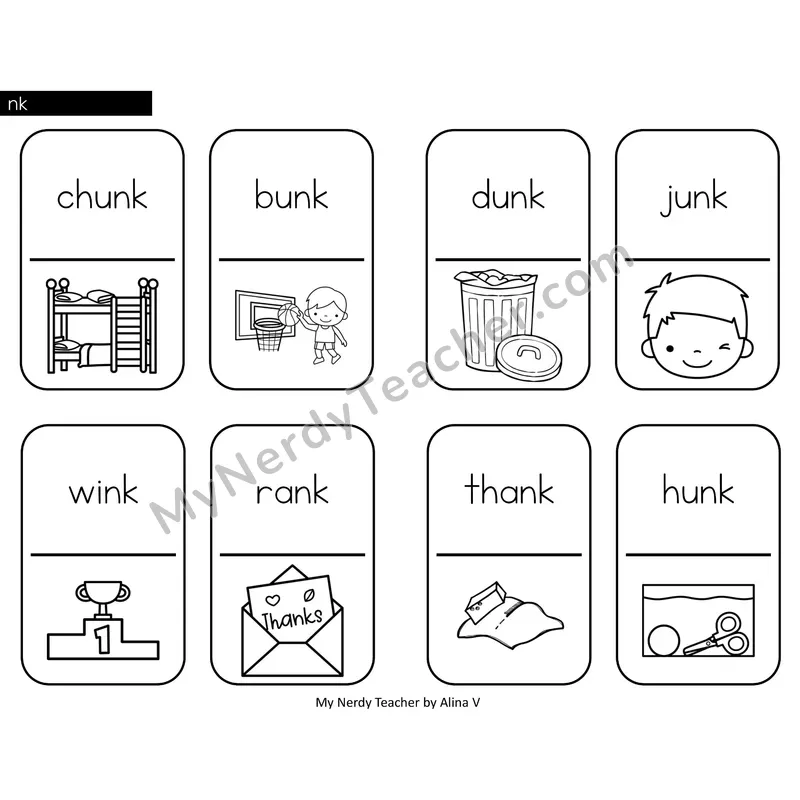 nk digraph Dominos (Black & White)