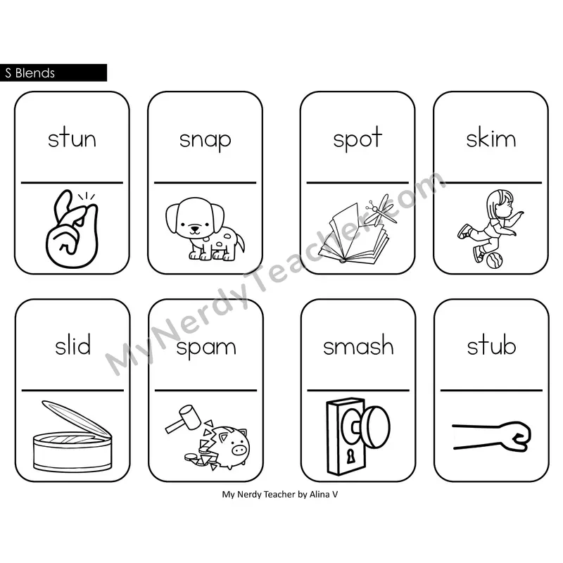 S Blends Dominos (Black & White)