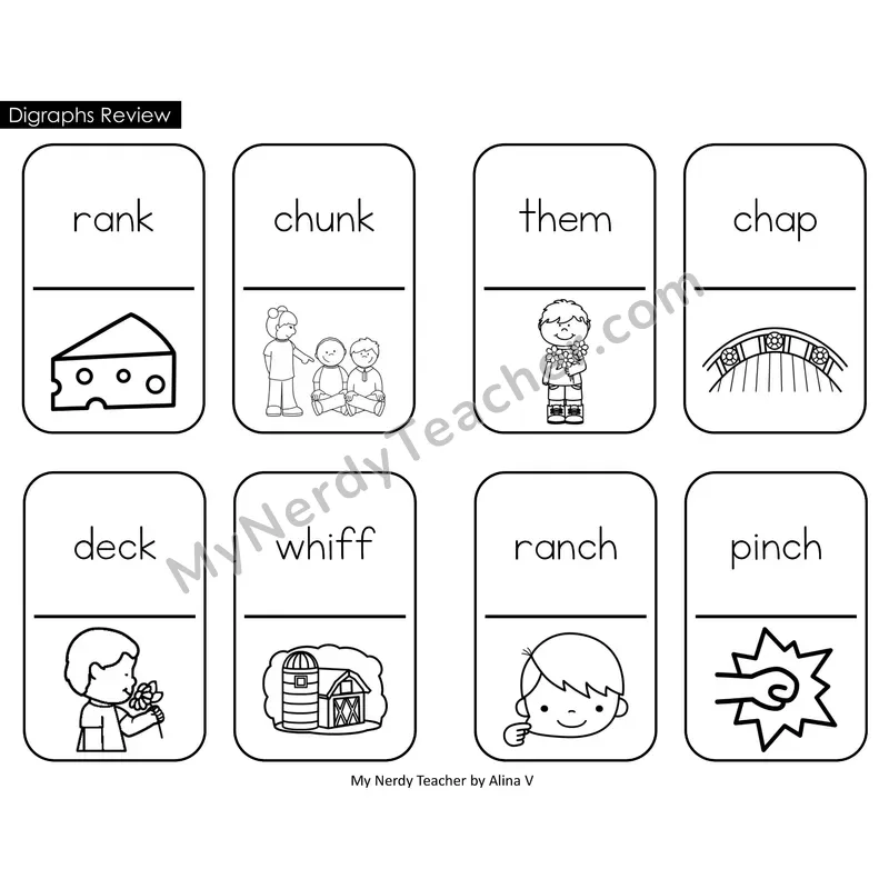 Digraphs Review Dominos (Black & White)