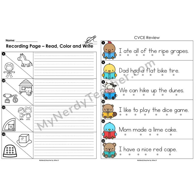 Read the Room Sentences — CVCe review (long vowels)